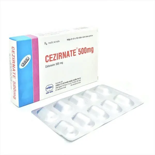 Cezirnate 500mg TW25 (H/20v) - Kháng sinh Cefuroxim hiệu quả, hỗ trợ điều trị nhiễm khuẩn nhanh chóng